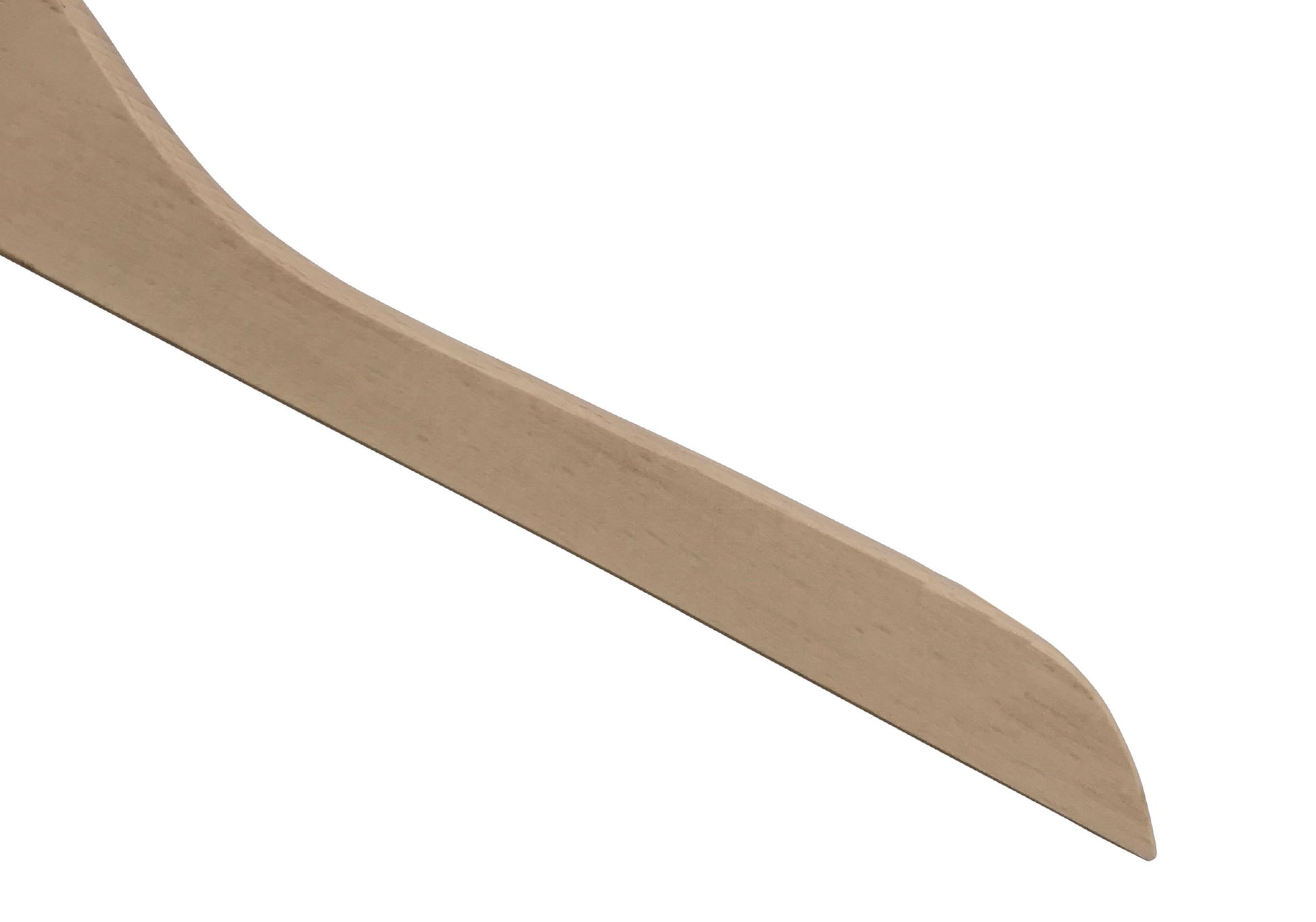 Close up Natural Wood Top Clothes Hanger NO Notch 44cm
