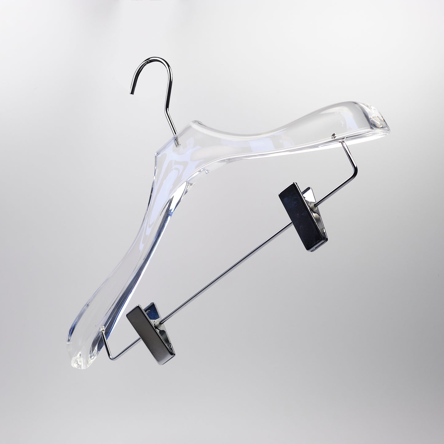 Acrylic Top Jacket Hanger With Clip Bar 43cm