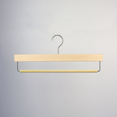 Natural Wooden Trouser Hanger with Non Slip Flocked Bar 37cm