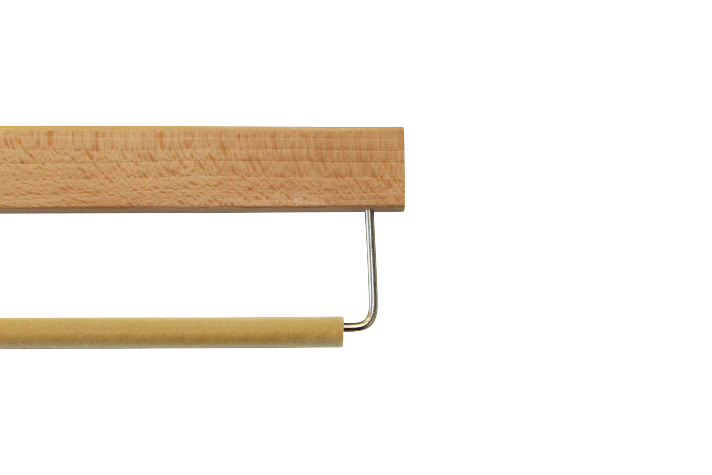 Natural Wooden Trouser Hanger with Non Slip Flocked Bar 37cm