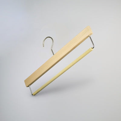 Natural Wooden Trouser Hanger with Non Slip Flocked Bar 37cm