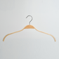 A Scandi Style Laminated Wooden 42cm Top Hanger by Hangers of London, featuring a metal hook, is displayed against a plain white background.