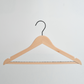 A Hangers of London Luxury FSC Certified Beech Wooden 42cm Top Hanger with a trouser bar and black metal hook, photographed against a plain white background.