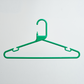 A Heavy Duty Economy Green Multi Purpose Rainbow Hanger from Hangers of London, part of a 300-pack set, hangs against a plain white background.