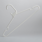 The Heavy Duty Economy White Multi Purpose Rainbow Hanger by Hangers of London is shown against a plain light gray background, featuring a durable white plastic design with a hook and notches for straps.