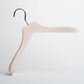 The Luxury Whitewashed FSC Certified Beech Wooden 41cm Jacket Hanger by Hangers of London is displayed against a plain white background, featuring a light wood finish and a curved metal hook.