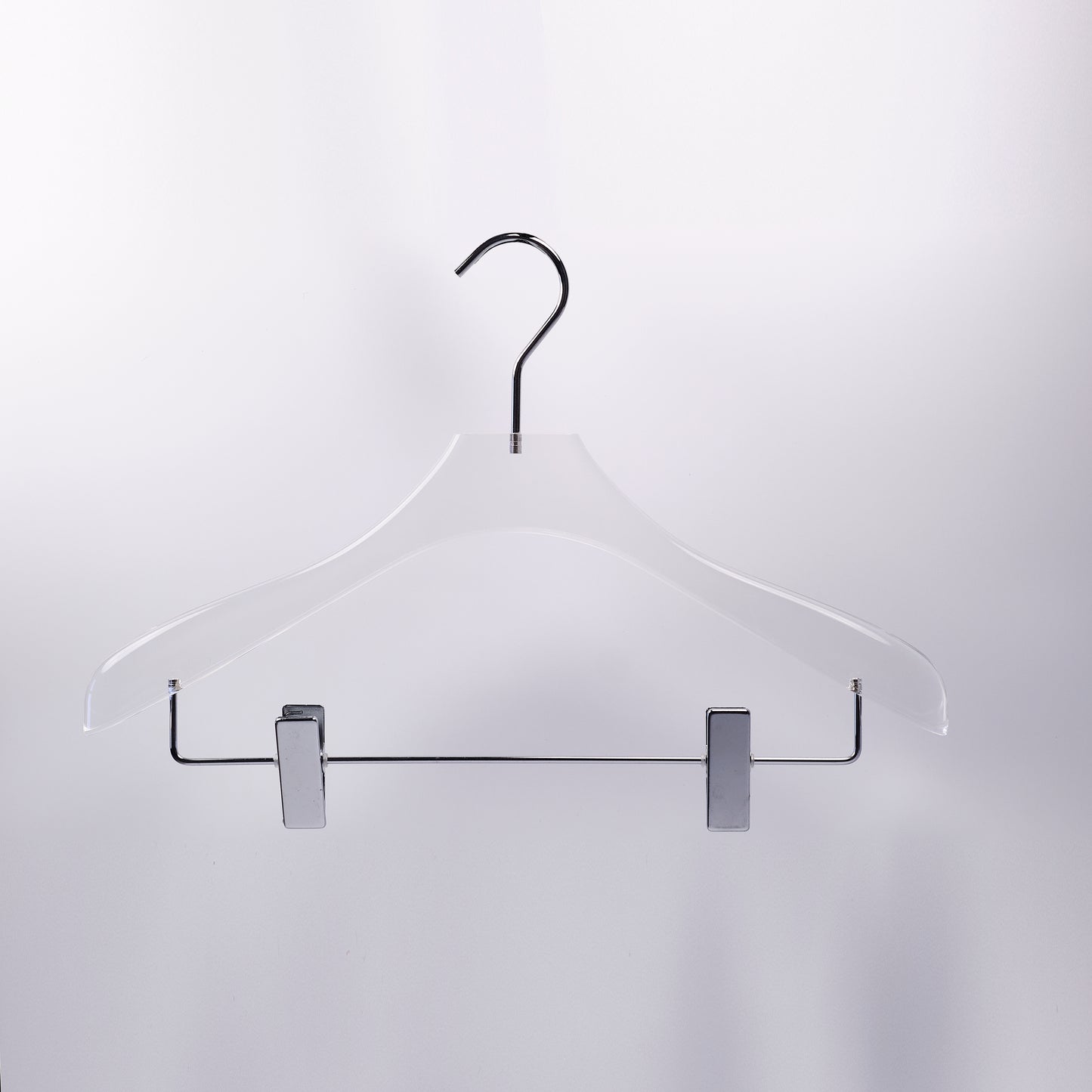 Acrylic Top Jacket Hanger With Clip Bar 43cm