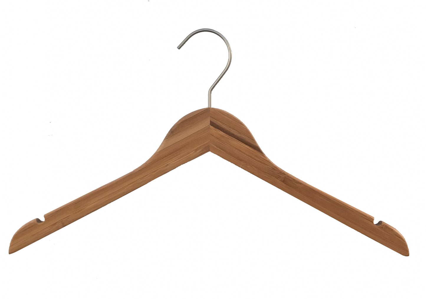 Bamboo Wood Sustainable Top Hanger with Notch 42cm