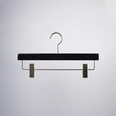 Black Wooden Clip Bottom Premium Hanger 35cm