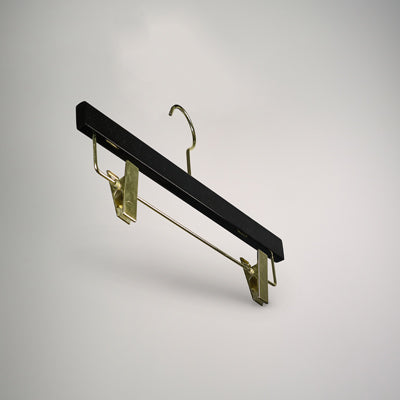 Black Wooden Clip Bottom Premium Hanger 35cm