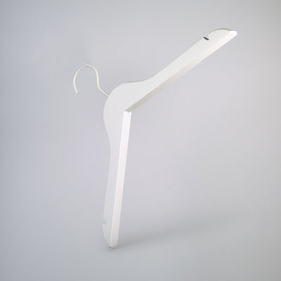 White Wood Sustainable Thick Top Jacket Bridal Hanger with Hooks 39cm
