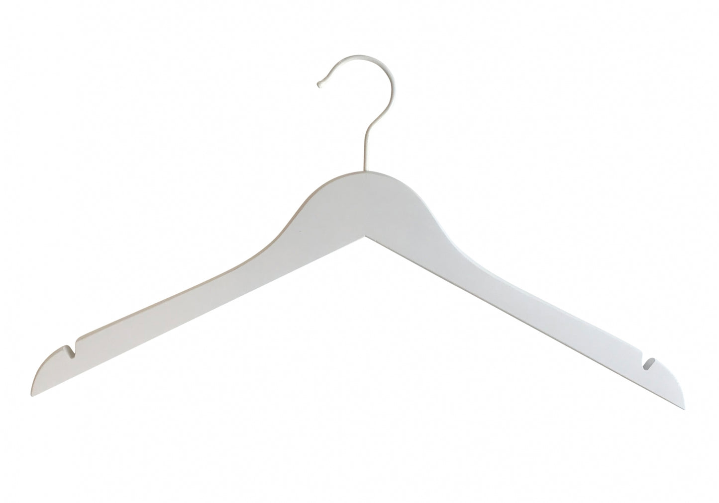 White Wooden Clothes Hanger with Notch 38cm